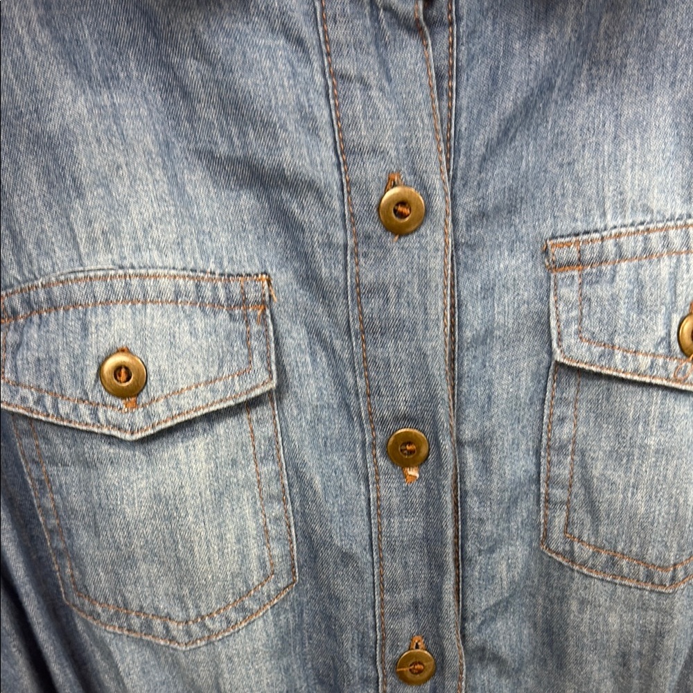 Knitworks Blue Denim Dress with gold belt